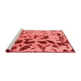 thumbnail image 2 of Ahgly Company Machine Washable Indoor Round Abstract Red Modern Area Rugs, 4' Round, 2 of 4