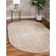 thumbnail image 2 of Unique Loom Davos Shag Soft & Cozy Area Rug 7' 10 x 10' Oval Linen, 2 of 2