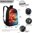 thumbnail image 5 of Binienty Fire Ice Football Print 17 Inch School Backpack for Teens Middle High School Students Bookbag with Side Mesh Pockets Front Zipper Pocket for Daily Commute Travel, 5 of 6