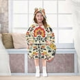 thumbnail image 7 of FORMRS Wearable Blanket Hoodie with Sleeves for Kids Cozy Flannel Sweatshirt, Beige Floral, 7 of 7