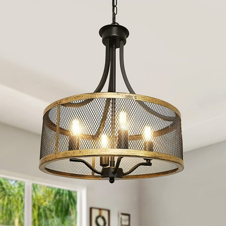 

DTLYH 3-Light Pendant Hanging Light Adjustable Height Convertible Black Metal Semi Flush Mount Ceiling Lights Fixture Round Rustic Farmhouse Chandelier for Dining Room Entryway Kitchen