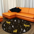 thumbnail image 4 of FREEAM Kids Round Nursery Area Rug 5 ft Christmas Firs Snowflakes Deer Non Slip Play Mats for Kids Boys Girls Playing Room Living Room, 4 of 6