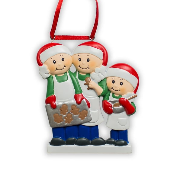 Cookie Family Holds 3 People Round Disc Ornament