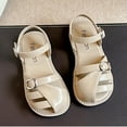 thumbnail image 7 of Cethrio Kids Girls Sandals, Princess Closed Toe School Low Heel Summer Shoes White Size 4 T, 7 of 7