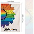 thumbnail image 4 of Bandera de jardín arcoíris con orgullo para exteriores, vertical, de doble cara, LGBTQ, bienvenida al progreso, 12 x 18 pulgadas, para lesbianas, gays, bisexuales, transgénero, pansexuales, pequeñas, 4 of 7