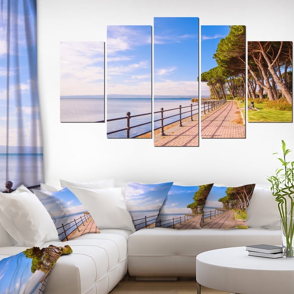 Promenade and Pine Trees in Italy - Oversized Landscape Wall Art Print