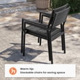 thumbnail image 6 of Pellebant 2 Pack Aluminum Dining Chairs Outdoor Armchair Set in Black, 6 of 7