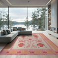 thumbnail image 2 of ODIKA 8'x10' Washable Area Rug Non-Shedding, Easy Care, Mid Century Pixel Retro Atomic Mosaic Border Motif Geometric for King Size Bedroom Under Bed, Master Suite, 2 of 7