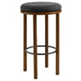 thumbnail image 3 of Modway Fable Boucle Fabric Bar Stools - Set of 2 in Walnut Charcoal, 3 of 8