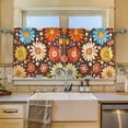 thumbnail image 2 of Yayeee Kitchen Curtains Tier Set of 2 Light Filtering 57"x24" Over Sink Window Panels, Blooming Flowers, 2 of 7