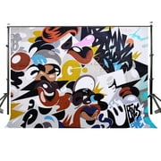 HelloDecor 7x5ft Colorful Cartoon Graffiti Wall Paintings Photography Backdrop For Studio Prop Photo Background