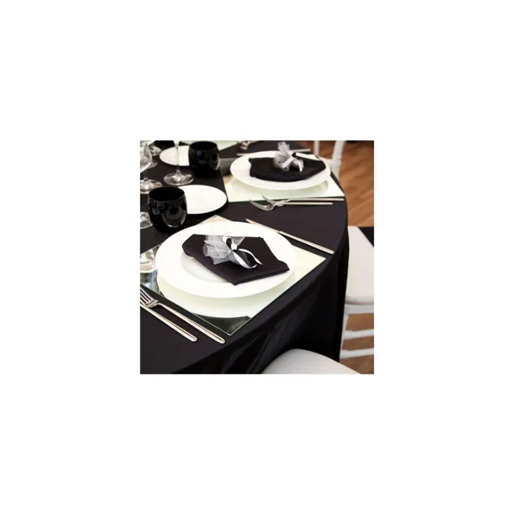 Table Cloth 45"x45" Fabric 6.4 oz. Spun Filament Polyester Milliken USA "Signature" color BLACK 3/ Pack