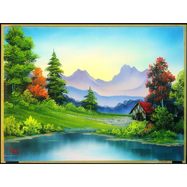 Rompecabezas Toynk Bob Ross Trapper's Cabin 1000 piezas