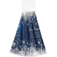 thumbnail image 2 of SKYSONIC 2 PCS Christmas Blue Stars Snowflakes Hand Towels with Hanging Loop for Bathroom and Kitchen, Hanging Band Towel - Kitchen Dish Cloth and Bathroom Hand Towels Set , 12"x17", 2 of 6