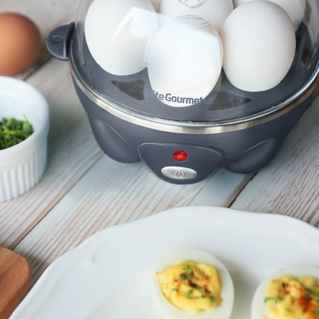 Elite Gourmet - 7-Egg Automatic Egg Cooker - Slate Blue