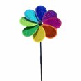 thumbnail image 3 of Flower Wind Sparkly Lawn Pinwheel Colorido Rainbow Garden Windmill (1pc), 3 of 5