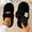 Black, variant on Women Curly Fleece Crochet Flower Mary Jane Backless Mule Slippers Black 6.5-7