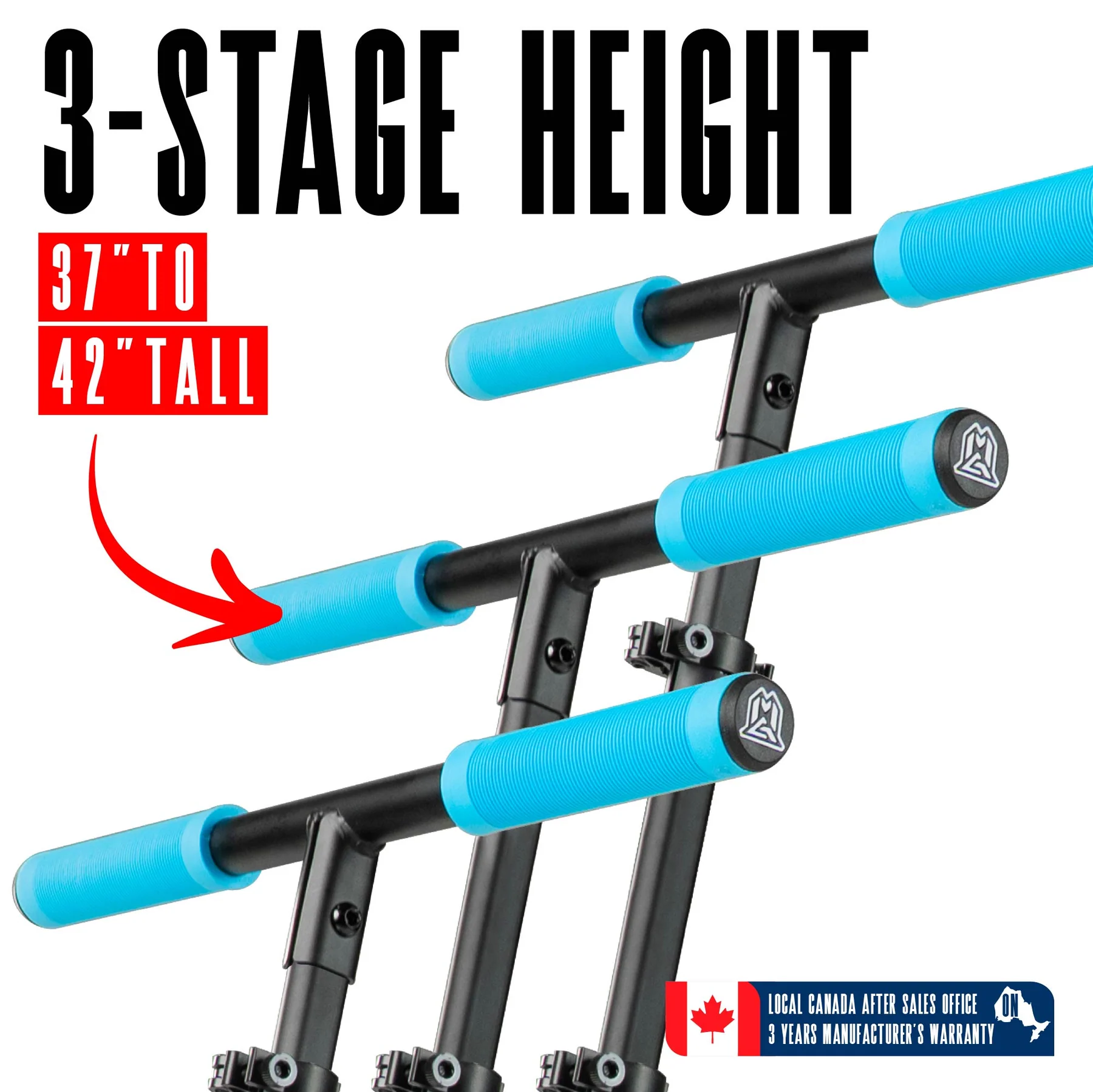 MADD GEAR METRO 250 - BLACK / BLUE FOLDING COMMUTER SCOOTER WITH ADJUSTABLE BAR