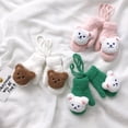 thumbnail image 5 of Guantes todo incluido para niños, súper lindos, con forma de oso colgante en el cuello, guantes cálidos de punto de doble capa de invierno gruesos para niños con múltiples dedos, 5 of 5