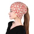 thumbnail image 6 of KLL Beige Flowers Pirnt Wicking Running Beanie Head Wrap Cycling Bandana for Men Women, 6 of 8