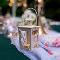 thumbnail image 3 of Linterna colgante/de piso de vidrio, linterna de vidrio portátil, linterna de té pequeña retro de hierro, decoración del hogar/luz colgante de patio (blanco, 4 piezas), 3 of 5