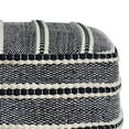 thumbnail image 3 of Simpli Home Corrie 18" Wide Boho Square Pouf in Navy & White Woven PET Polyester, 3 of 7