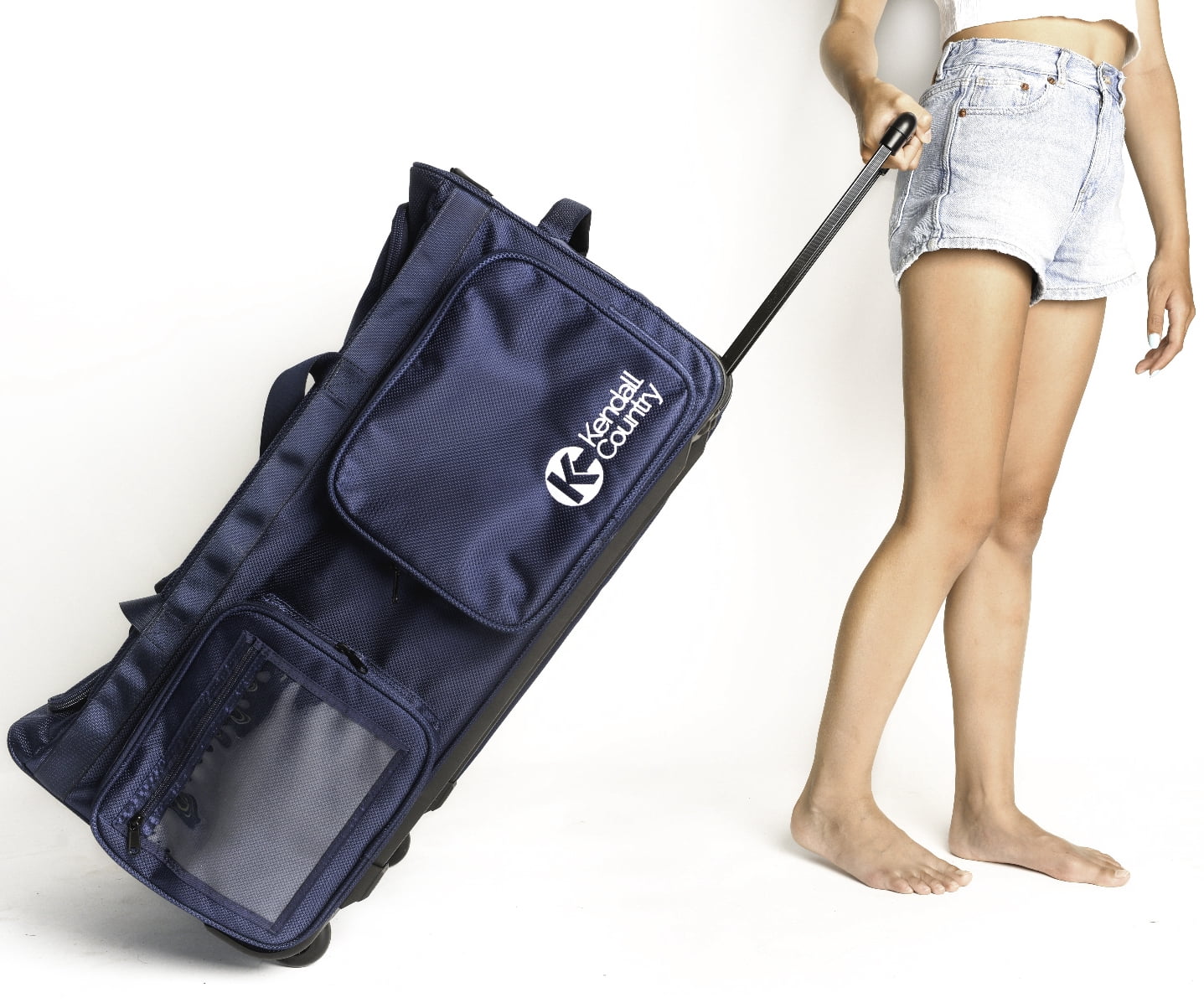 Kendall Country Dance Rolling Duffel with Garment Rack, Midnight Blue, Large, 28-inch