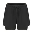 thumbnail image 2 of Jinhomg Men's 2 In 1 Athletic Running Shorts with Liner Lightweight Workout Shorts Light Breathable Quick Dry Tracking Shorts with Pockets Black,L, 2 of 6
