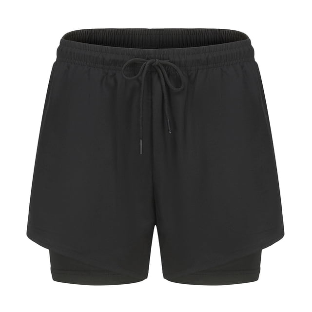 FRSASU Men's 2 in 1 Running Shorts 5 Inch Gym Athletic Workout Shorts for Men Quick Dry Active Training Shorts with Pockets Black