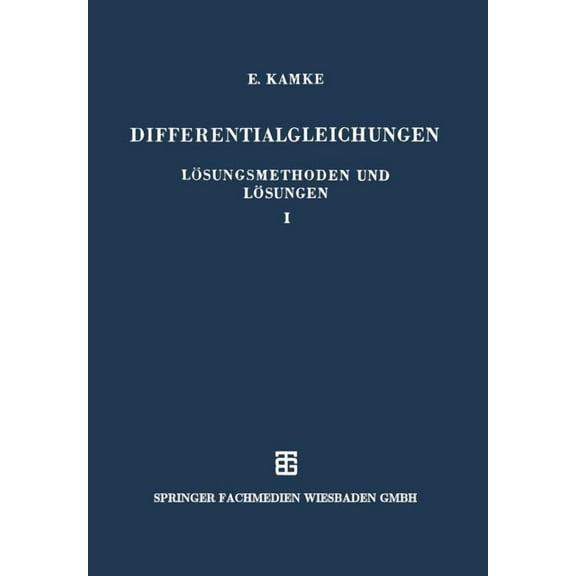 Differentialgleichungen Lösungsmethoden Und Lösungen, (Paperback)