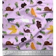 thumbnail image 1 of Soimoi Cotton Cambric Fabric Bird,Squirrel & Rabbit Animal Print Fabric by The Yard 42 Inch Wide, 1 of 1