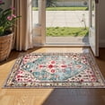 thumbnail image 5 of Lahome Decor 2'x3' Small Area Rug for Living Room,Machine Washable Non Slip Inside Floor Mat,Vintage Rug,Low Pile Lightweight Vintage Rug for Bedroom Dining Room Office Farmhouse,Sky Blue, 5 of 11