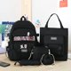 thumbnail image 4 of Conjunto de cinco piezas de mochila para estudiantes de secundaria de gran capacidad con combinación de colores de estilo coreano para niñas, 4 of 6