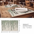 thumbnail image 3 of Placemats 1 Pack, Green Eucalyptus Leaves Woven Placemat, Linen Place Mats for Kitchen/Dining Tables, Summer Botanical Weeping Rustic Washable Table Mats for Party, 3 of 8