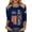 C-Blue245, variant on Women 4Th Of July T Shirt 250Th Anniversary USA 3/4 Sleeve Shirts 1776-2026 United States Top