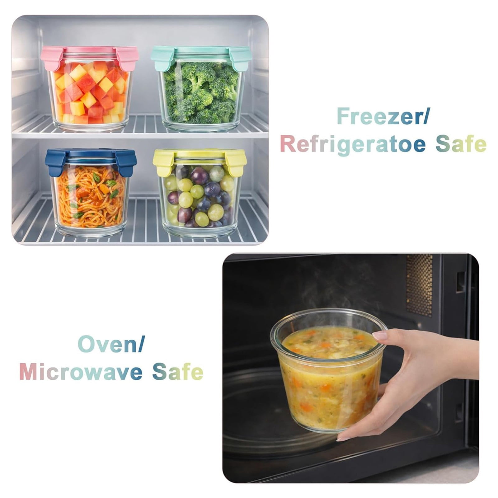 25oz Glass Soup Storage Containers with Airtight Lids, Round Durable Glass Food Prep Bowls Meal Prep Containers for Lunch Salad Leftovers Microwave Freezer Oven Dishwasher Safe, 1Pc(Brown,5x5x4.5")