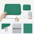 thumbnail image 4 of Mosiso 15 15.6 inch Laptop Sleeve for MacBook Pro 16 inch M4 A3403 A3186 M3 A2991 M2 A2780 M1 A2485 A2141 Lenovo Dell HP Asus Acer, Protective Neoprene Notebook Bag with Small Case, Peacock Green, 4 of 5