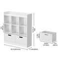 thumbnail image 3 of 4-Tier Wooden Open Shelf Bookcase with Fabric Drawers, 8 Cube Kids Bookshelf, Freestanding Book Shelves, Kids Bookcase Cubby Storage Organizer for Bedroom, Living Room, Office, White, 3 of 9