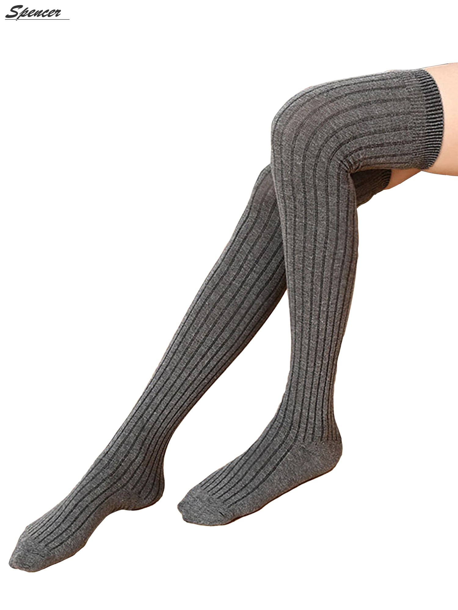 SpencerToys - Women Thigh High Socks Over the Knee Leg Warmer Tall Long ...