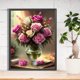 thumbnail image 1 of Cuadros Decorativos Diamante pintura 5D DIY completo redondo taladro Rosa flor Kit decoración del hogar arte DQrwqpou embutido en tela, 1 of 7