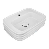 Book Countertop Bathroom Vessel Sink 23.5" W Rectangular White Ceramic Vanity Top Bathroom Sink Renovators Supply