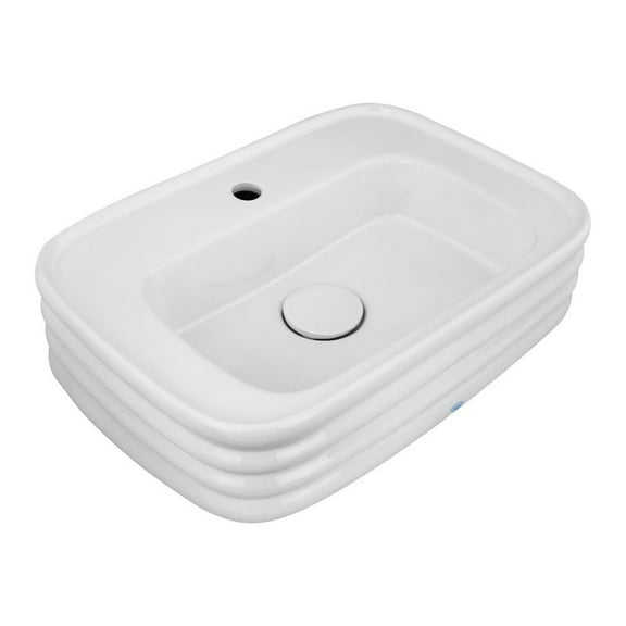 Book Countertop Bathroom Vessel Sink 23.5" W Rectangular White Ceramic Vanity Top Bathroom Sink Renovators Supply