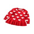thumbnail image 1 of Tenue de la Saint-Valentin pour Bébé Fille Robe Pull Tricotée en Cœur Rouge 2-3 Ans, 1 of 2