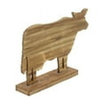 thumbnail image 4 of DecMode Farmhouse 12 x 18 Inch Fir Wood And Metal Cow Sculpture, Brown, 4 of 4