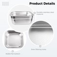 thumbnail image 4 of Stainless Steel Square Colander, Kitchen Basket with Uniform Drainage Holes for Efficient Rinsing, Large Square Container for Kitchen, Vegetable Washing Basin, Ideal for Food Prep and Storage, 4 of 6