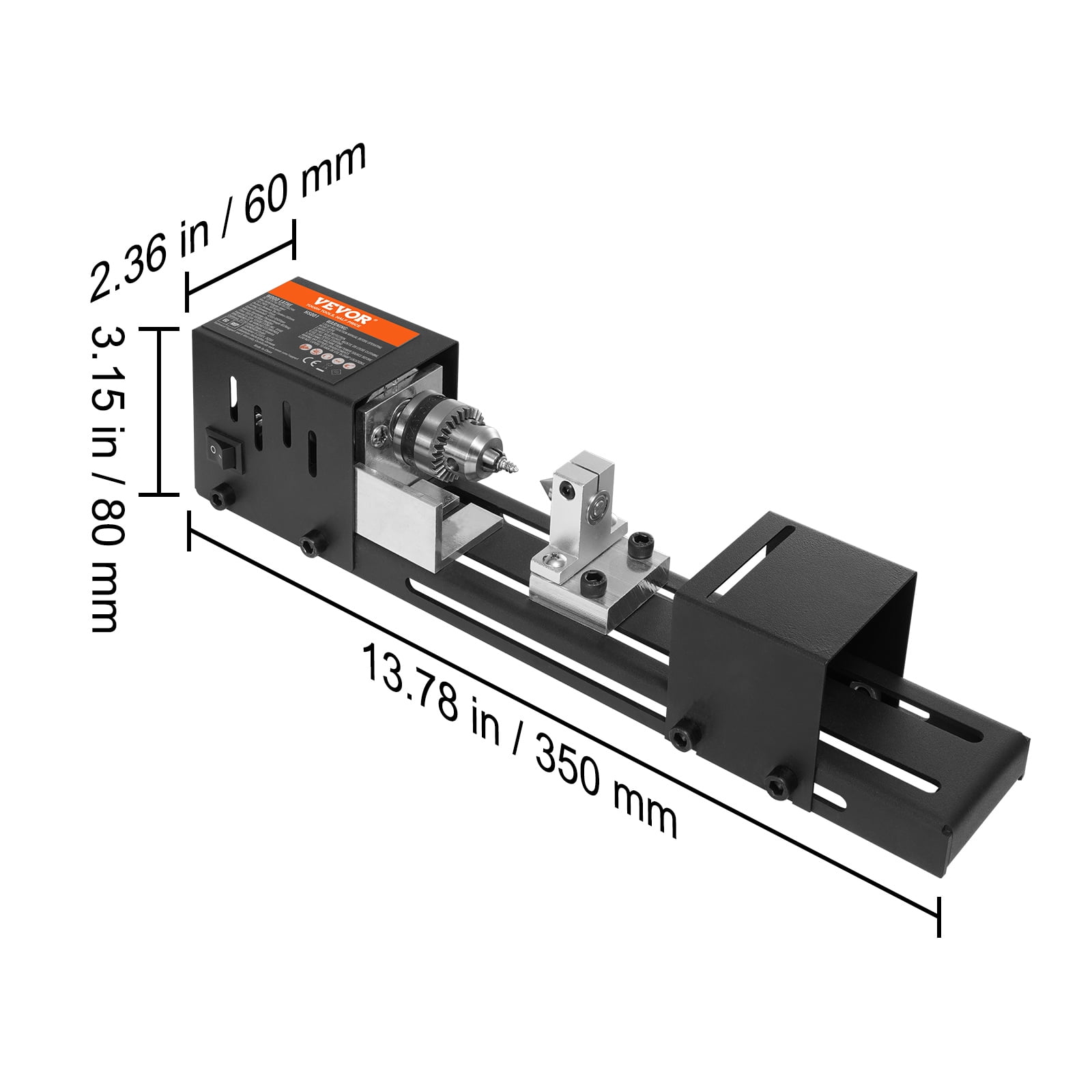 SKYSHALO Mini Lathe Machine 24V 96W Mini Wood Lathe Tools 2.76 in x 6.3 in 7 Speeds