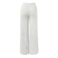 thumbnail image 6 of Travel Outfits Women Airport Women's Lightweight Chiffon High Elastic Waist Flowing Trousers Flared Straight Leg Women Wedding Culottes Wide Leg Cover up Pants Casual Pant Suits for plus White M, 6 of 8