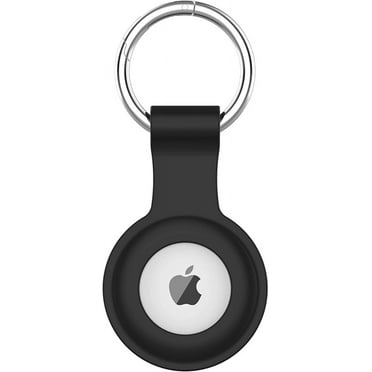 Apple AirTag Case Silicone Holder Protective Cover Waterproof Keychain for Latest Apple GPS Item Finder with Keyring Accessory for Keys Dogs Luggage Backpack (1 Pack) Black