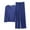 Blue, variant on GERsome Lounge Sets for Women Solid Color Sleepwear Sets V-Neck Long Sleeve Tops Wide Leg Pants Vacation Travel Outfits M-XXL