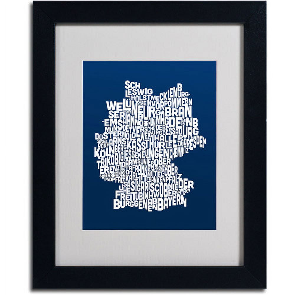 Trademark Fine Art "NAVY-Germany Regions Map" Matted Framed by Michael Tompsett